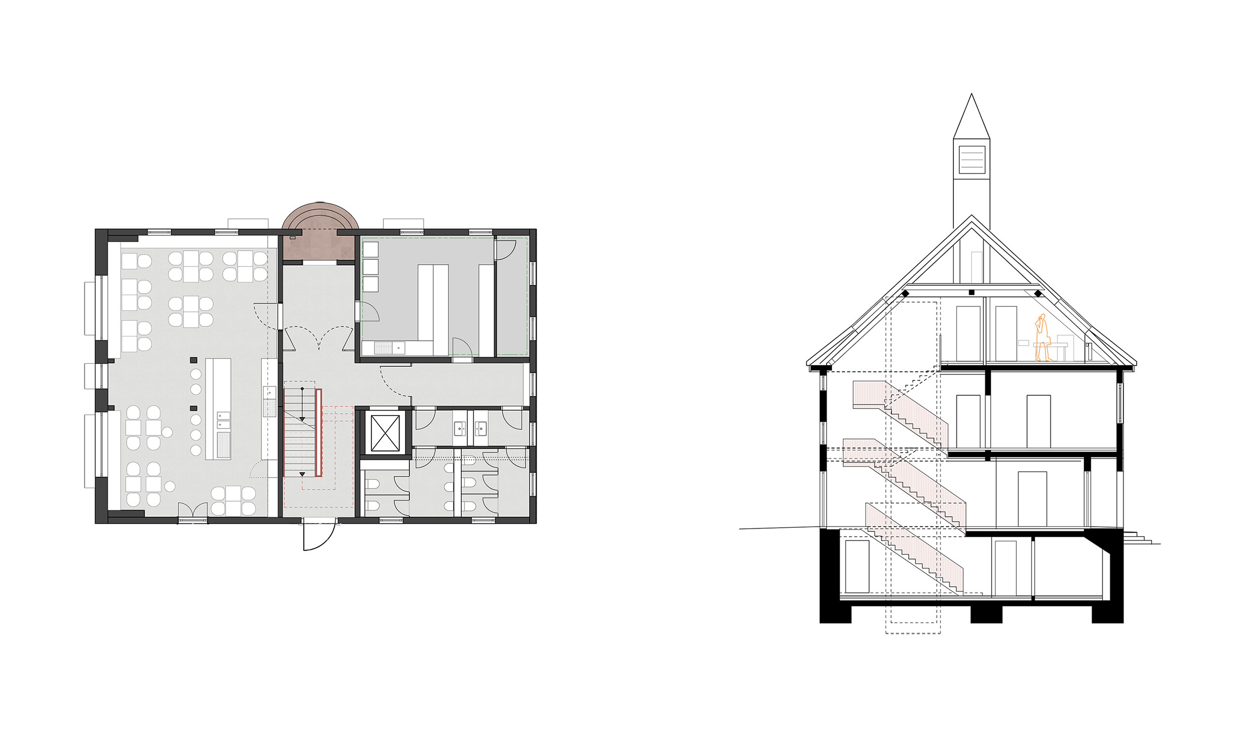 Grundriss und Schnitt